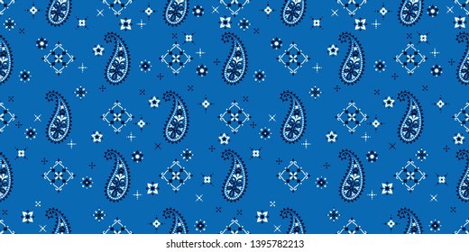 Seamless pattern based on ornament paisley Bandana Print. Vector ornament paisley Bandana Print. Silk neck scarf or kerchief square pattern design style, best motive for print on fabric or papper.