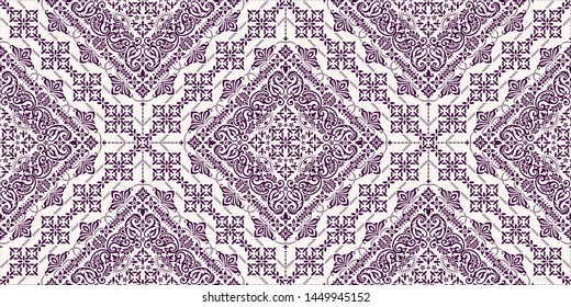 Seamless pattern based on ornament paisley Bandana Print. Boho vintage style vector background. Silk neck scarf or kerchief square pattern design style, best motive for print on fabric or papper.