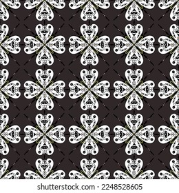 Seamless pattern based on paisley Bandana Print ornament. Vector background in vintage boho style. Square pattern, decorative ornament, blank for a designer, for printing on fabric or paper.