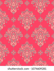 Seamless pattern based on traditional Asian elements Paisley. Boho vintage style vector background. Best motive for print on fabric or papper.
