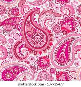 Seamless pattern based on traditional Asian elements Paisley