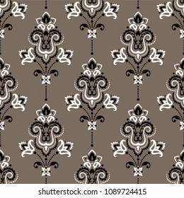 Seamless pattern based on traditional Asian elements Paisley. Boho vintage style vector background. Best motive for print on fabric or papper.