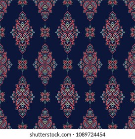 Seamless pattern based on traditional Asian elements Paisley. Boho vintage style vector background. Best motive for print on fabric or papper.