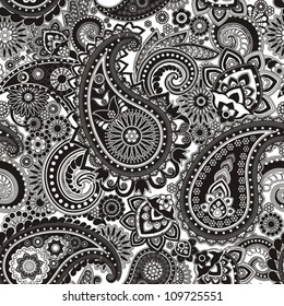 Seamless pattern based on traditional Asian elements Paisley