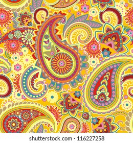 Seamless pattern based on traditional Asian elements Paisley