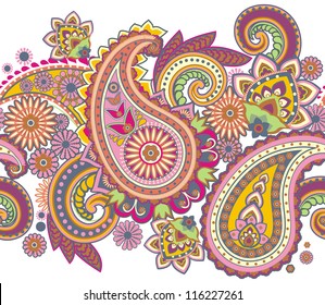 Seamless pattern based on traditional Asian elements Paisley