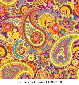 Seamless pattern based on traditional Asian elements Paisley