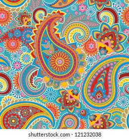 Seamless pattern based on traditional Asian elements Paisley