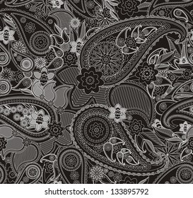 Seamless pattern based on traditional Asian elements Paisley