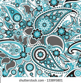 Seamless pattern based on traditional Asian elements Paisley