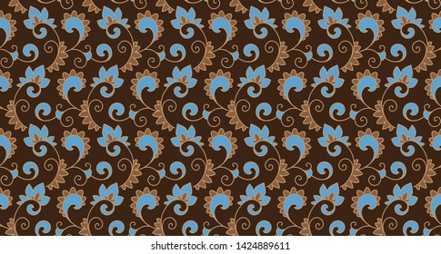 Seamless pattern based on traditional Asian elements Paisley. Boho vintage style vector background. Best motive for print on fabric or papper.