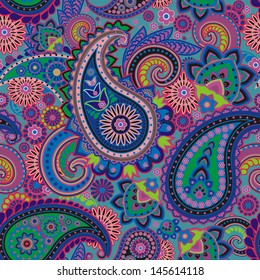 Seamless pattern based on traditional Asian elements Paisley