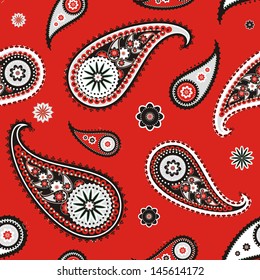 Seamless pattern based on traditional Asian elements Paisley