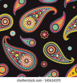 Seamless pattern based on traditional Asian elements Paisley