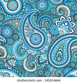 Seamless pattern based on traditional Asian elements Paisley