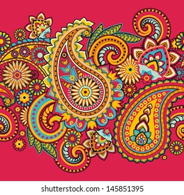 Seamless pattern based on traditional Asian elements Paisley