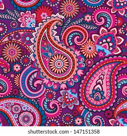 Seamless pattern based on traditional Asian elements Paisley