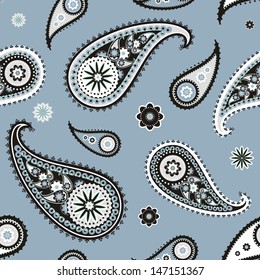 Seamless pattern based on traditional Asian elements Paisley