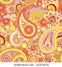 Seamless pattern based on traditional Asian elements Paisley