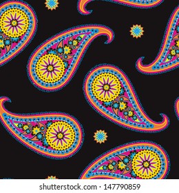 Seamless pattern based on traditional Asian elements Paisley