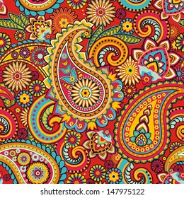 Seamless pattern based on traditional Asian elements Paisley