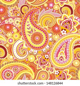 Seamless pattern based on traditional Asian elements Paisley