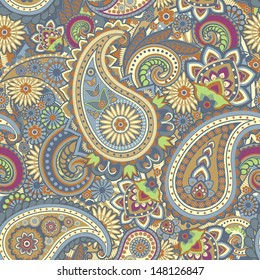 Seamless pattern based on traditional Asian elements Paisley