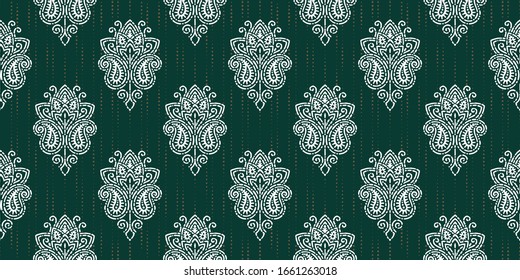 Seamless pattern based on traditional Asian elements Paisley. Boho vintage style vector background. Best motive for print on fabric or papper.