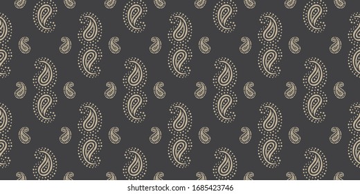 Seamless pattern based on traditional Asian elements Paisley. Boho vintage style vector background. Best motive for print on fabric or paper.