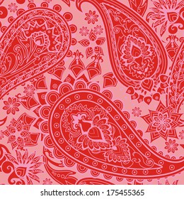 Seamless pattern based on traditional Asian elements Paisley