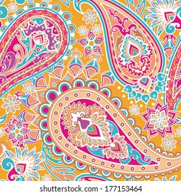 Seamless pattern based on traditional Asian elements Paisley