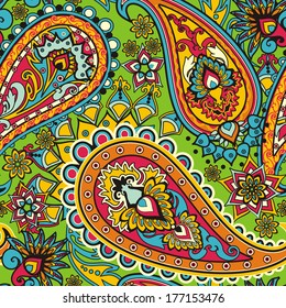 Seamless pattern based on traditional Asian elements Paisley