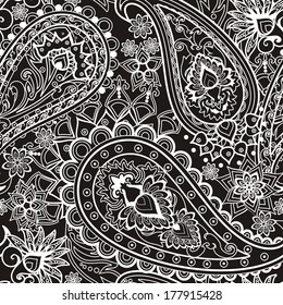 Seamless pattern based on traditional Asian elements Paisley
