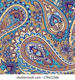 Seamless pattern based on traditional Asian elements Paisley