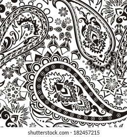 Seamless pattern based on traditional Asian elements Paisley