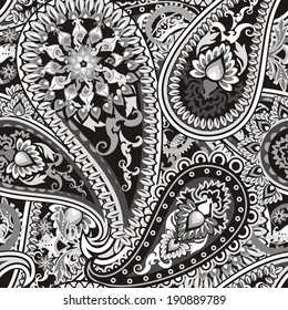 Seamless pattern based on traditional Asian elements Paisley