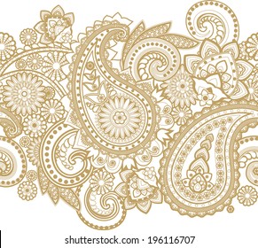 Seamless pattern based on traditional Asian elements Paisley