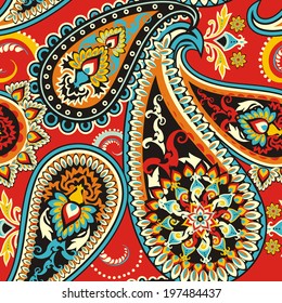 Seamless pattern based on traditional Asian elements Paisley