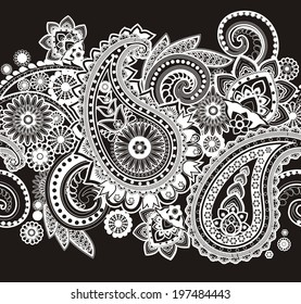 Seamless pattern based on traditional Asian elements Paisley