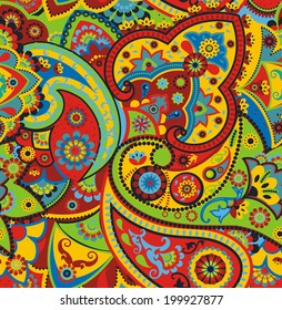 Seamless pattern based on traditional Asian elements Paisley