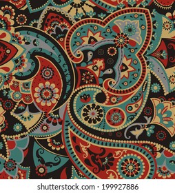Seamless pattern based on traditional Asian elements Paisley