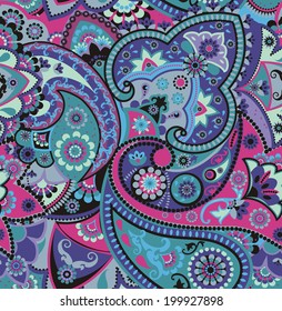Seamless pattern based on traditional Asian elements Paisley