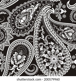 Seamless pattern based on traditional Asian elements Paisley