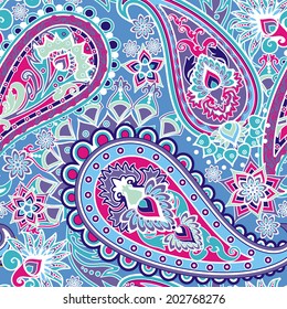 Seamless pattern based on traditional Asian elements Paisley