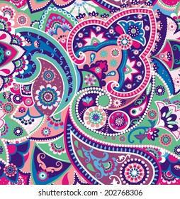 Seamless pattern based on traditional Asian elements Paisley