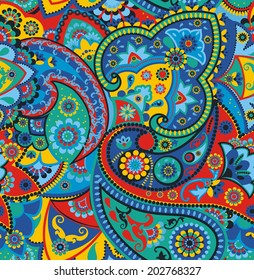 Seamless pattern based on traditional Asian elements Paisley