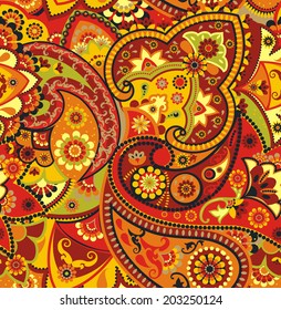Seamless pattern based on traditional Asian elements Paisley
