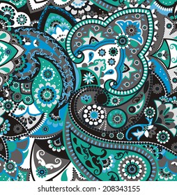 Seamless pattern based on traditional Asian elements Paisley