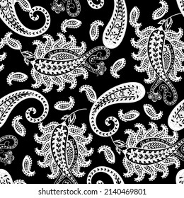 Seamless pattern based on traditional Asian elements Paisley. Traditional colorful seamless paisley vector pattern. Pattern for textile design or fabrics. Fashionable delicate design