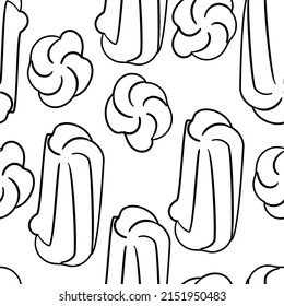 Seamless pattern based on traditional folk art flowers ornaments. Black and white floral background. Scandinavian style. Sweden nordic style. Vector illustration. Simple minimalistic pattern.